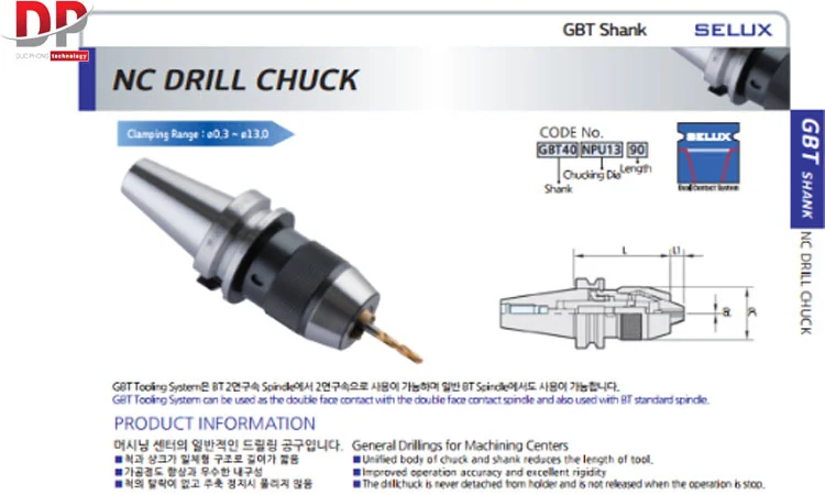 Bầu kẹp mũi khoan GBT NC Drill Chuck ( Bầu kẹp dao phay )