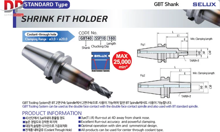 Bầu kẹp nhiệt Selux SHRINK FIT HOLDER (STANDARD Type)