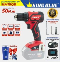 Máy khoan pin 18V KM18QB - King Blue (Combo Bao Gồm 1 Thân Máy, 1 Pin, 1 Sạc)