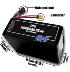 Bộ pin LiPo 11000mAh 18S 66,6v - Maxamps