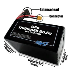 Bộ pin LiPo 17000mAh 18S 66,6v - Maxamps