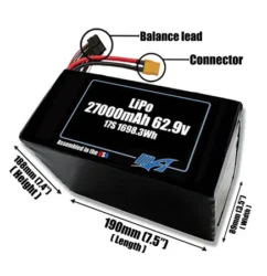 Bộ pin LiPo 27000mAh 17S 62.9v NMC - Maxamps