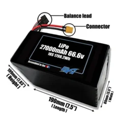 Bộ pin LiPo 27000mAh 18S 66,6v NMC - Maxamps