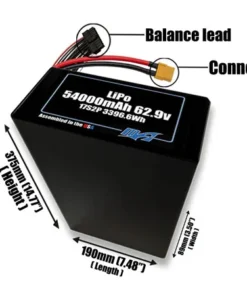 Bộ pin LiPo 54000mAh 17S2P 62.9v NMC - Maxamps