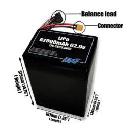 Bộ pin LiPo 62000mAh 17S2P 62.9v - Maxamps