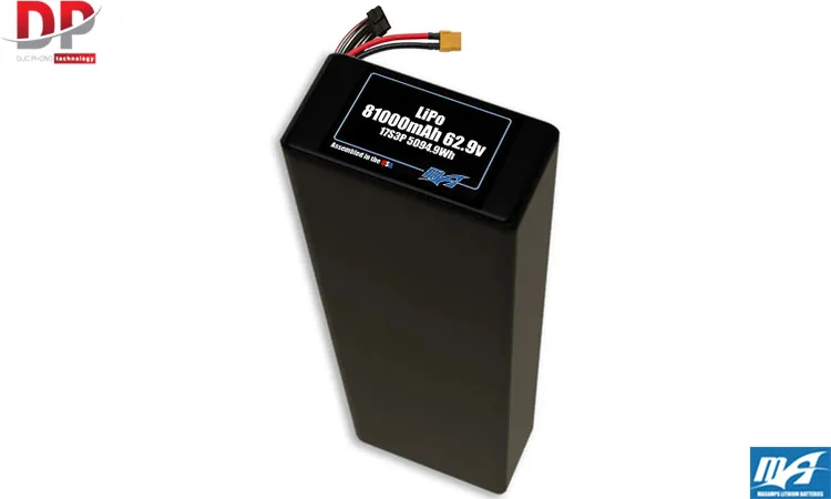 Mô tả sản phẩm bộ pin LiPo 81000mAh 17S3P 62.9v NMC