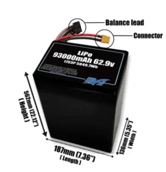 Bộ pin LiPo 93000mAh 17S3P 62.9v - Maxamps