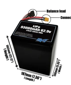 Bộ pin LiPo 93000mAh 17S3P 62.9v - Maxamps