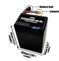 Bộ pin LiPo 93000mAh 18S3P 66,6v - Maxamps