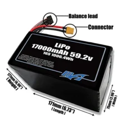 Bộ pin LiPo 17000mAh 17S 62.9v - Maxamps