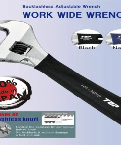 Mỏ lết thường miệng rộng tay cầm đen HM-25MGBK - Top Kogyo